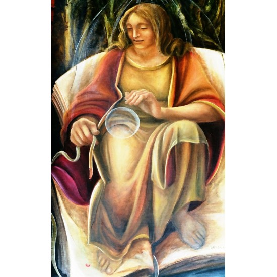 Η πύλη της γης, Ελαιογραφία, Τέμπερα σε ξύλο. 118X70