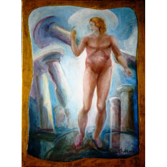 Ελλην, Τέμπερα σε ξύλο. 41X31