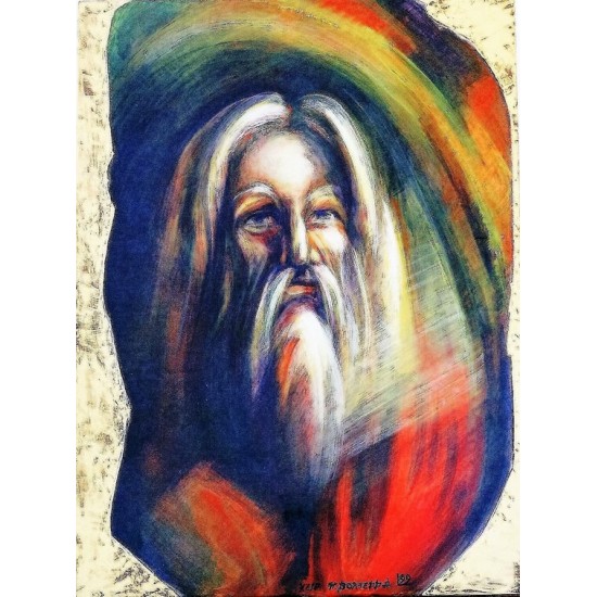 Γέροντας, Τέμπερα σε ξύλο. 66X49