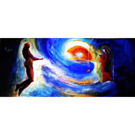 Αιώρηση, Τέμπερα σε ξύλο. 58 X 26