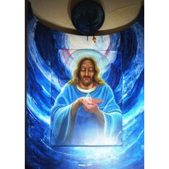 Στον παλμό του χρόνου, Τέμπερα σε ξύλο. 140Χ100 