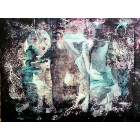 Σκιές, Τέμπερα σε ξύλο. 34X28