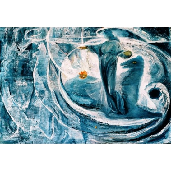 Η Γαλάζια τρύπα, Τέμπερα σε ξύλο. 70X90