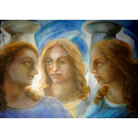 Οι τρείς ώρες, Τέμπερα σε ξύλο. 50X70